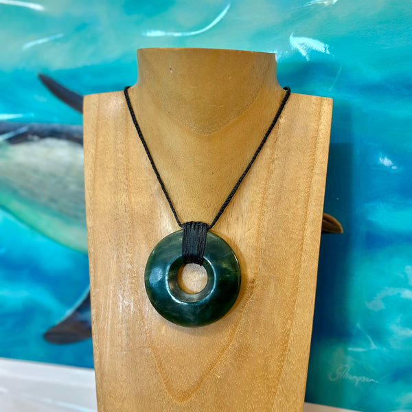 Bound Pounamu Disc Pendant
