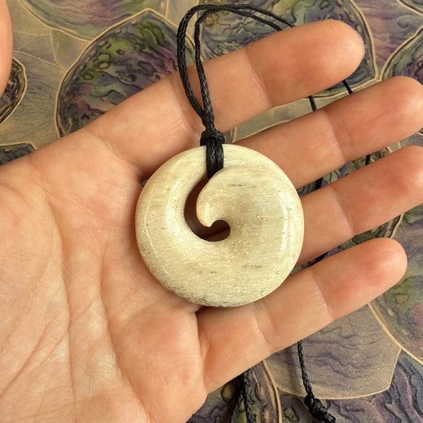 Koru Whale Bone Necklace 43mm – Jade Kiwi