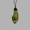 Te Wahi Pounamu Flower Jade Pendant with Koru 70mm