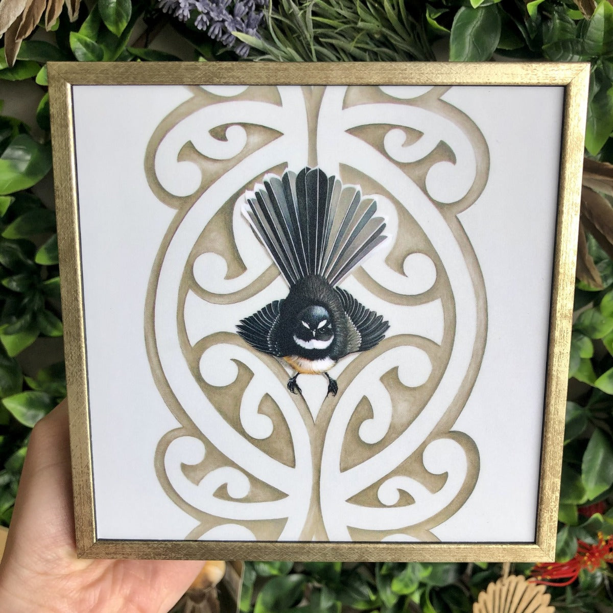 Piwakawaka Kowhaiwhai Box Frame Art