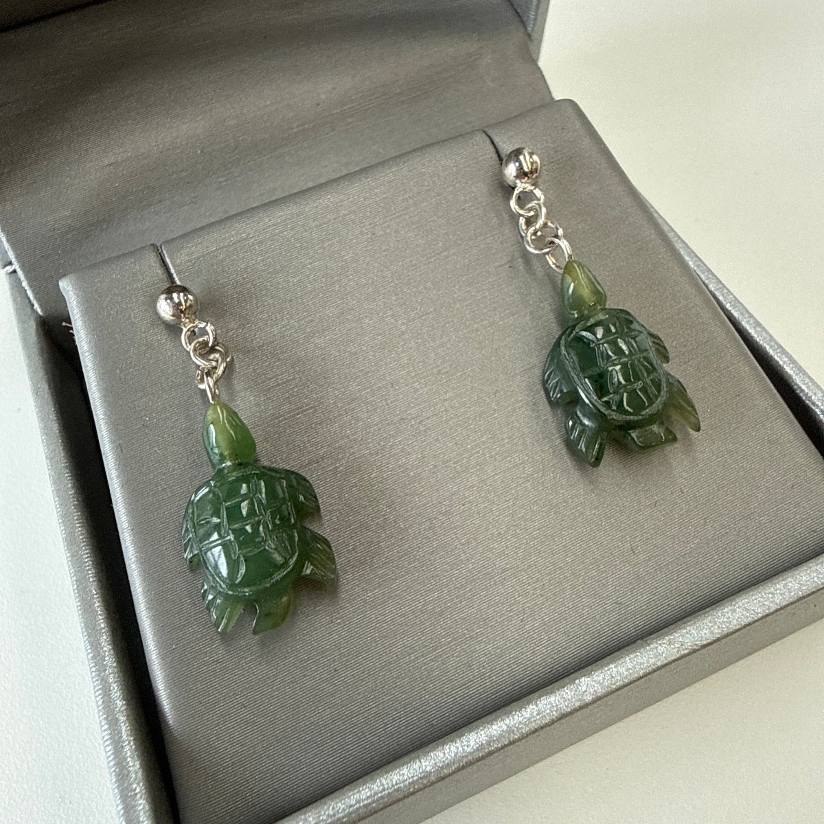 Greenstone Turtle Earrings