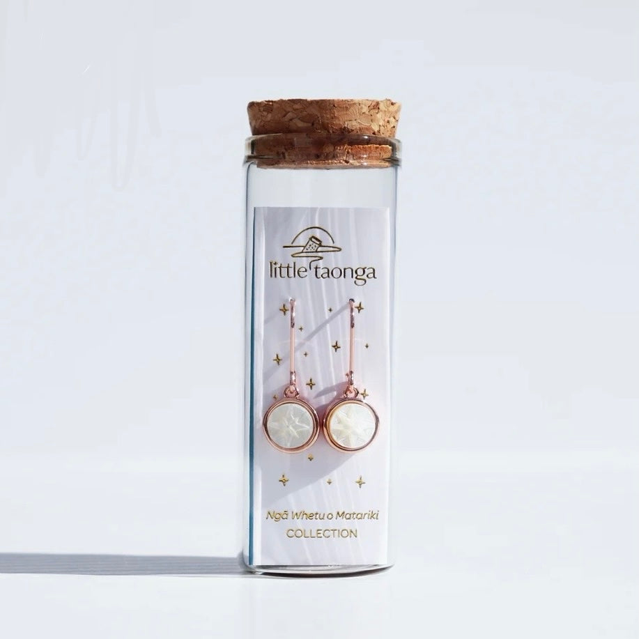 Mother of Pearl Matariki Whetū Pendant Earrings
