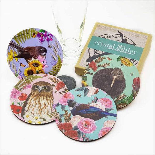 Floral Bird Coaster Set