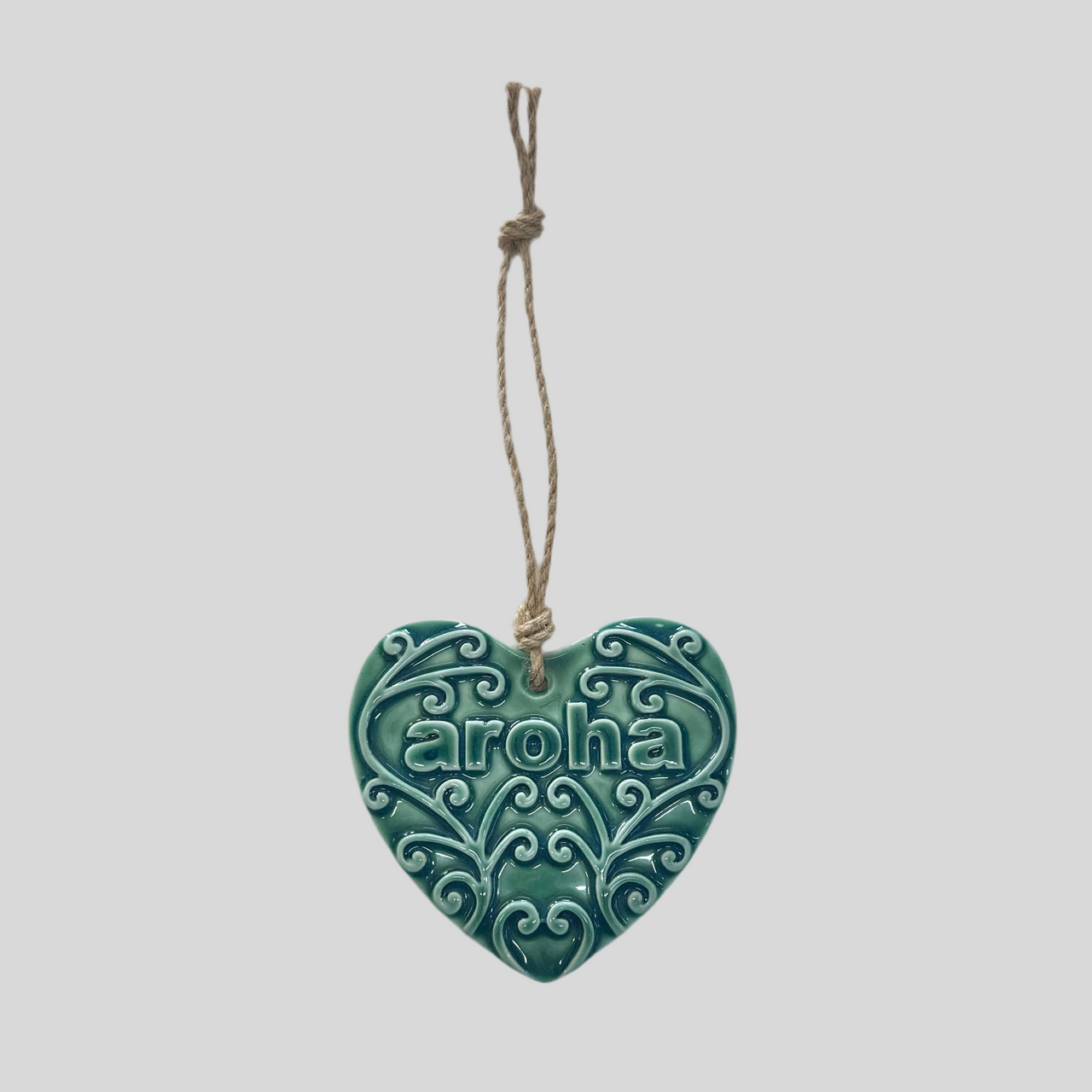 Aroha Koru Ceramic Heart
