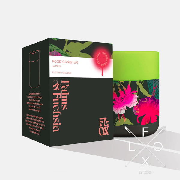 Food Canister - Palms and Fuschia