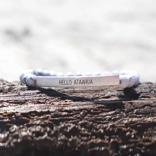 White Howlite Gemstone Bracelet – Hello Ātaahua