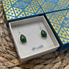 Nephrite Greenstone Tear Drop Pendant Earrings