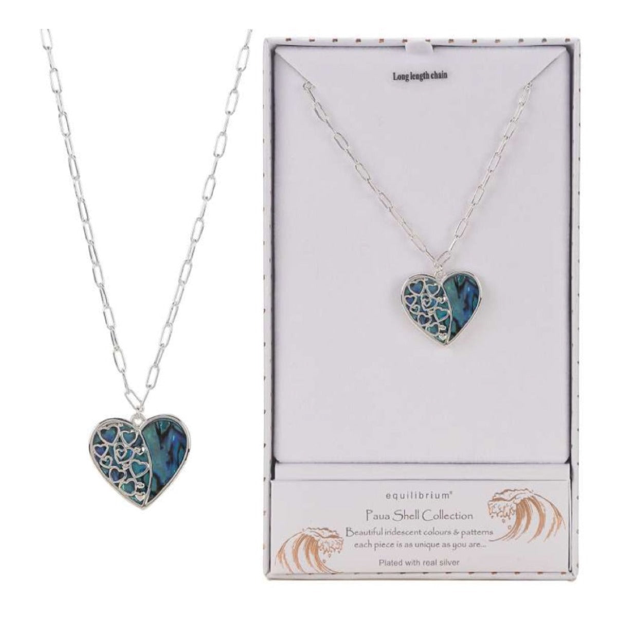 Paua Shell Heart Necklace