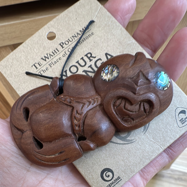 Your Taonga Wood Carving Hei Tiki Necklace