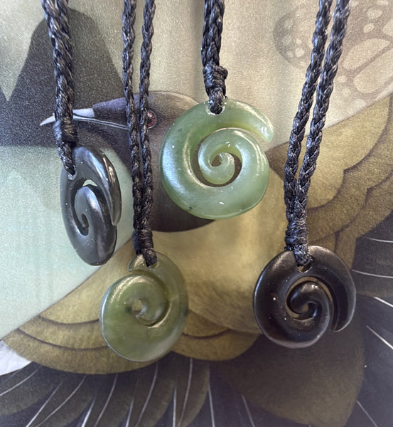 Freeform 20mm Greenstone Koru Necklace