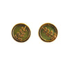 Round Pounamu and Gold Stud Earrings
