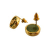 Round Pounamu and Gold Stud Earrings