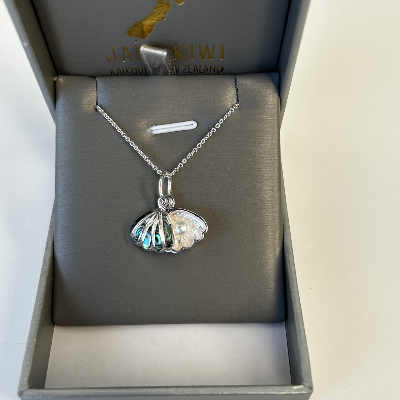 S/S & Paua Double Shell Pearl Necklace