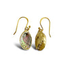 Paua Shell French Hook Earrings - Gold