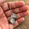 Mother and Child Paua Shell Necklace - Silver