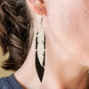 Remix Plastic - Pied Cormorant Feather Earrings