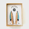 JHD Kingfisher Feather Hook Earrings