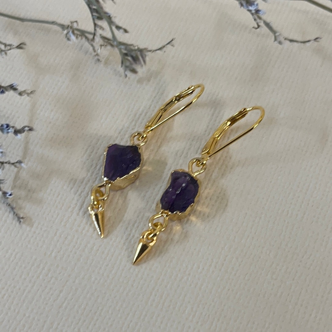 Gemstone Earrings - Gold