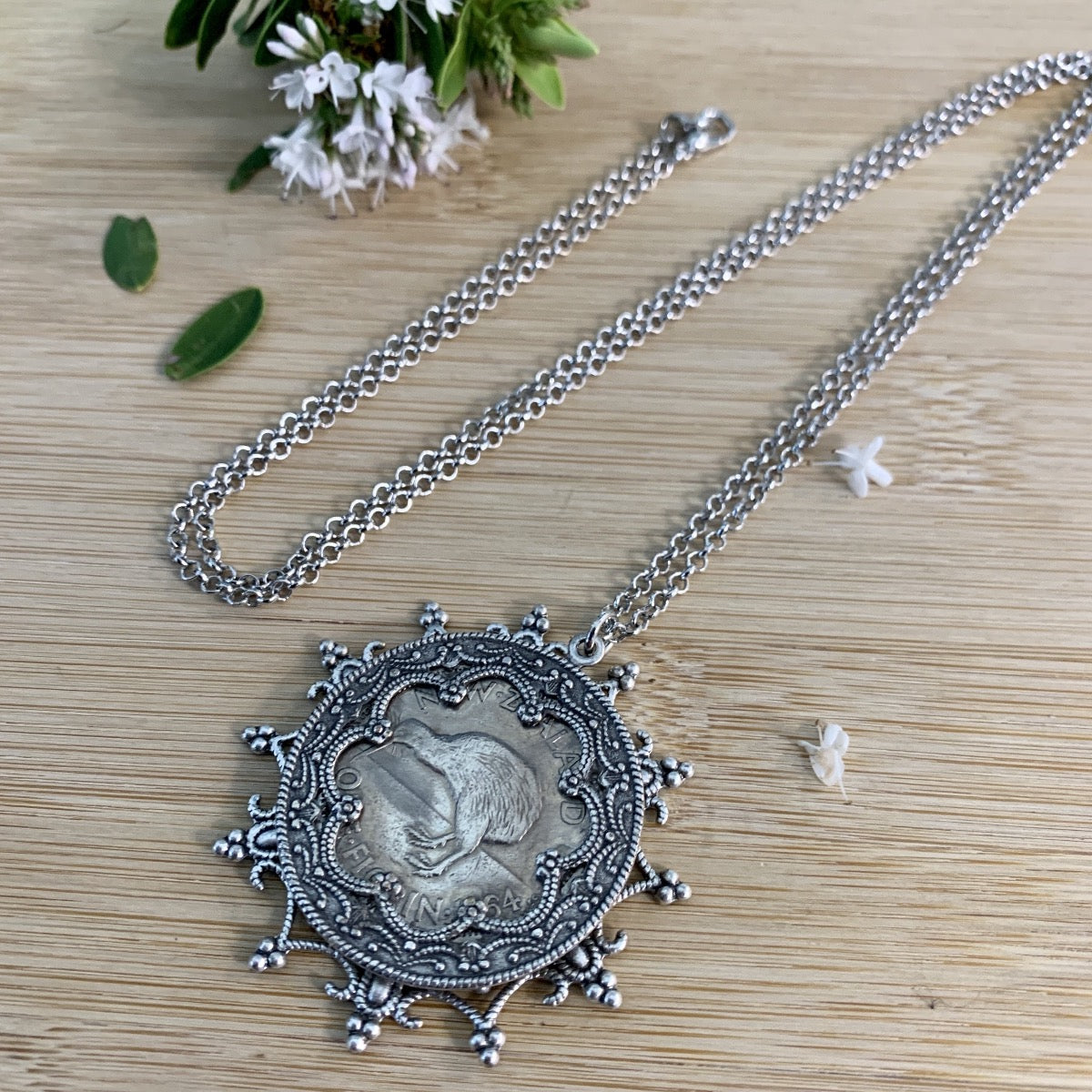 One Florin Snowflake Necklace