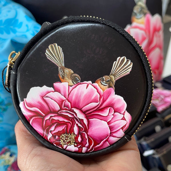 Peony Fantail round coin purse