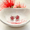 Pohutukawa Floragem Raw Cut Earrings