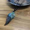 Paua shell fern pendant