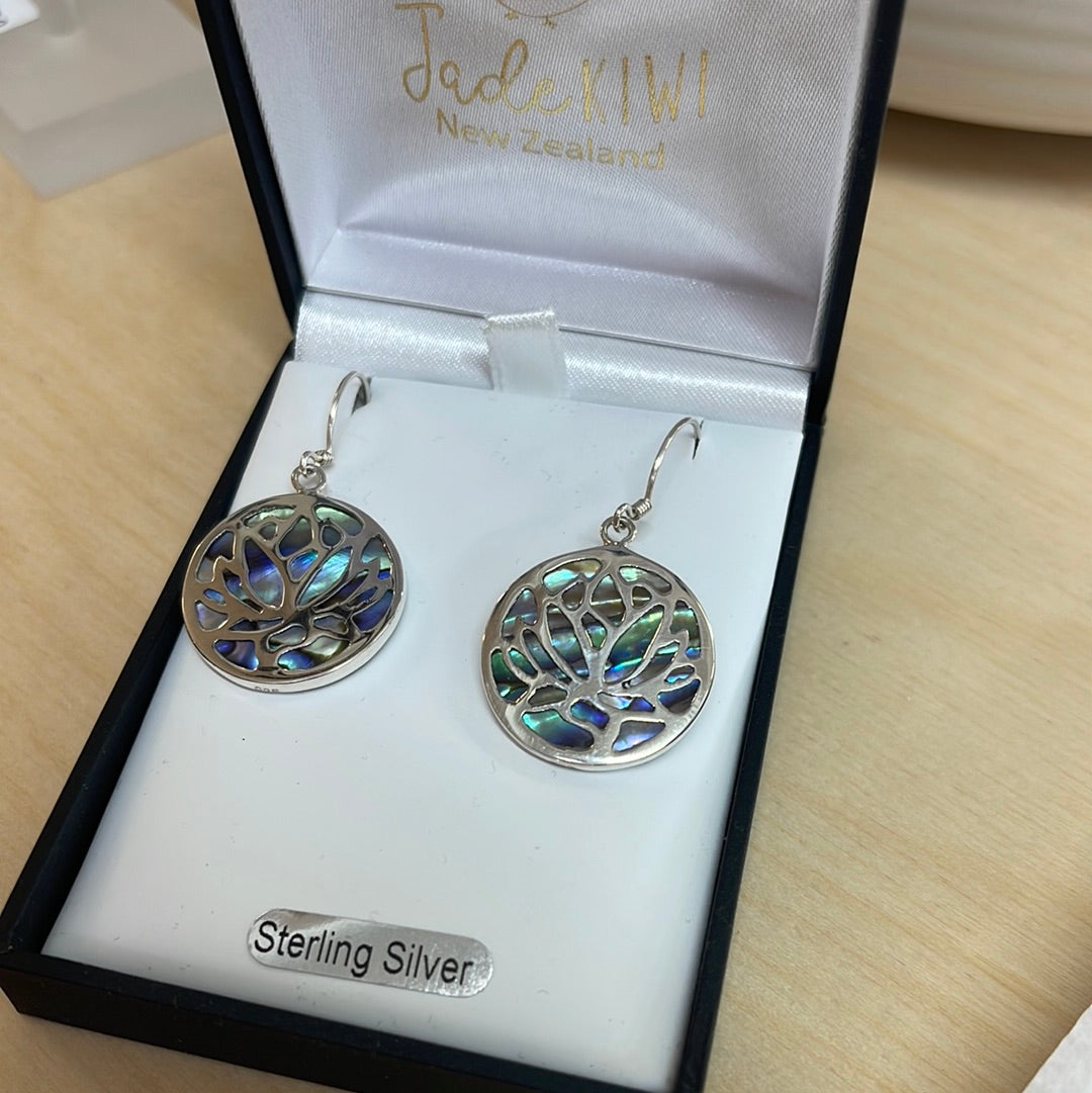 Sterling silver lotus earrings